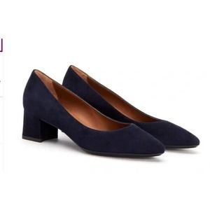 Aquatalia Waterproof Pasha Black Suede Block Heel Size 11
